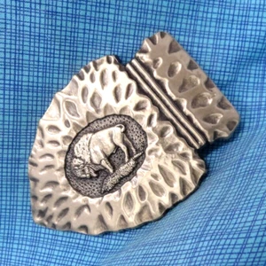 Bison Arrowhead Belt Buckle # 1st Edition Brass Vtg Award Design Medals  .QRT297 - Picture 1 of 8