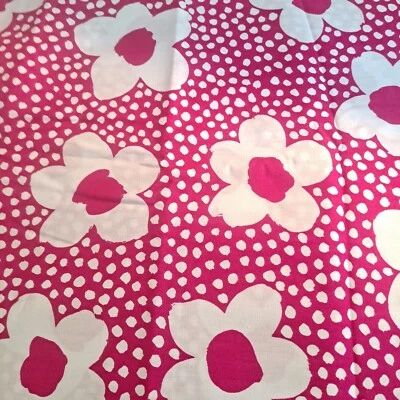Cranston Print Cotton Fabric 44" X 45" Pink Floral Polka Dot Schwartz Liebman  - Image 1 of 4