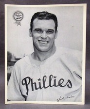 DICK SISLER 1950 Philadelphia Phillies Bulletin PIN-UP mail-in premium photo