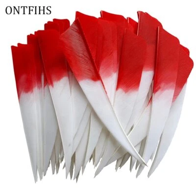 36Pcs RW LW 4Inch Shield Archery Arrows Fletches Gradient Red - Image 1 of 4