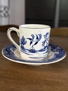 Vintage Burleigh Ware Blue Willow tea Cup & Saucer Made in England - Picture 1 of 7