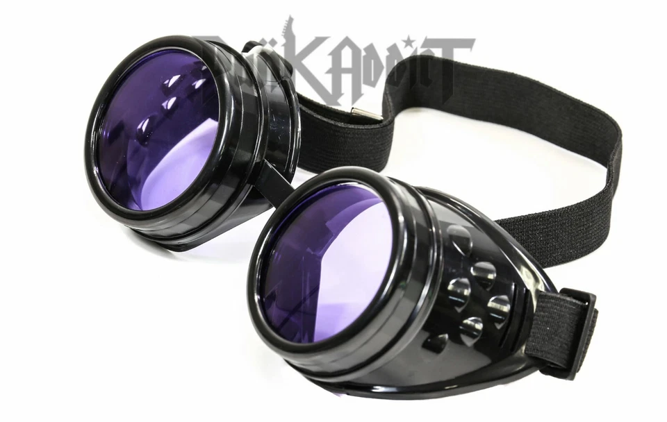 Purple Steampunk Crazy goggles Burning man festival costume Scientist Halloween  - Image 1 of 1