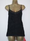 JOE BROWNS BLACK JERSEY CRINKLE STRAPPY LACE TRIM CAMI TOP SIZE 14 BNWT