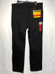 Rustler Wrangler Black Jean Regular Fit Straight Leg Heavyweight Men's 38x32 NWT - Picture 1 of 10