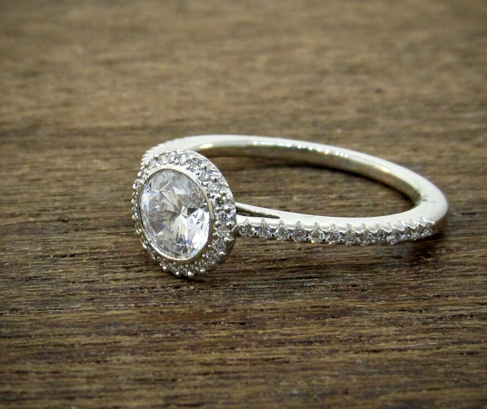 RITANI Platinum Halo Diamond Engagement Ring Setting - Image 1 of 4