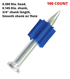 Pin de sujeción accionado por polvo de 3/4" con clavo de sujeción para construcción de flauta - Imagen 1 de 3
