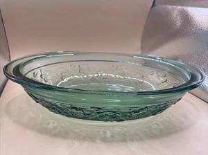 Vintage Green Floral Ribbed Oven Proof Oval Casserole Baking Dish Handles - Picture 1 of 8