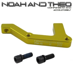 Ultralight Disc Brake Adapter Rear 203mm IS Frame  POST PM Caliper GOLD +60mm - Picture 1 of 3