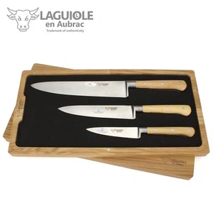 Cuchillo de cocina Laguiole en Aubrac juego de 3 piezas - mango boj - Imagen 1 de 5