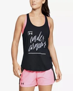 Women’s Size S Under Armour Black ‘Graphic Script’ Tank Top (1330343-001)BNWT - Picture 1 of 10
