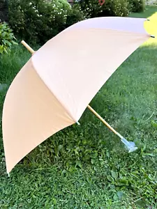 Vintage Regenschirm Peach Blush mit mattiertem Liliengriff - Bild 1 von 9