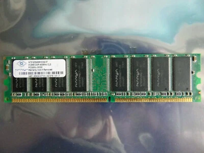 Nanya DDR Dimms 1 x 512Mb 400Mhz CL3 PC3200U DDR NT512D64S8HCOG-5T Dimm Memory - Image 1 of 4