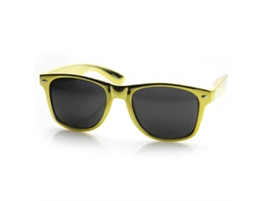 SUNGLASSES ADULT UNISEX GOLD RETRO WAYFARER LOOK GREAT FOR PARTY FAVORS NEW - Picture 1 of 5