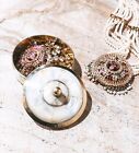 Elegant Brass Mother of Pearl Box Ornate Jewelry/Trinket Box Home Valentine Gift