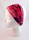 Pink Tie Dye Headband Extra Wide Fabric Stretchy Bohemian