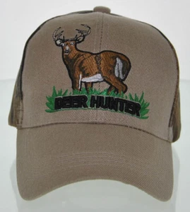 NEW! BIG DEER HUNTER DEER BUCK OUTDOOR SPORTS CAP HAT CAMO TAN - Picture 1 of 4