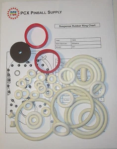 Kit de anillo de goma máquina de pinball suspenso Williams 1969 - Imagen 1 de 1