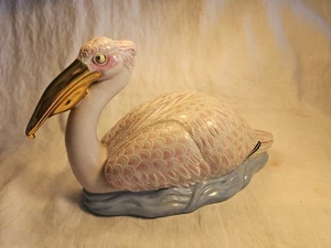 Frederick Cooper Rosa Pelikan Porzellan Skulptur Mid Century - Bild 1 von 12
