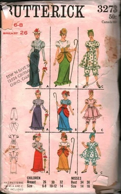 3273 Vintage Butterick SEWING Pattern Halloween Costume Dress Edwardian Victoria - Image 1 of 2