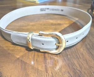 Vintage 80’s 90’s Capezio Leather Belt SM Goldtone Tan 33" x 1” - Bild 1 von 5