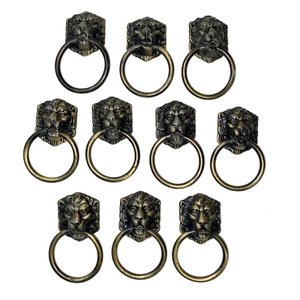 Menge 10 Vintage Löwenkopf Schrank Schublade Ring Ziehen Griffe ~ Allison 888 Japan - Bild 1 von 7