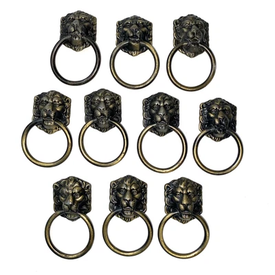 Lote De 10 Manijas Tiradores Anillo Cajón Gabinete Cabeza De León De Colección ~ Allison 888 Japón Foto 1 de 4