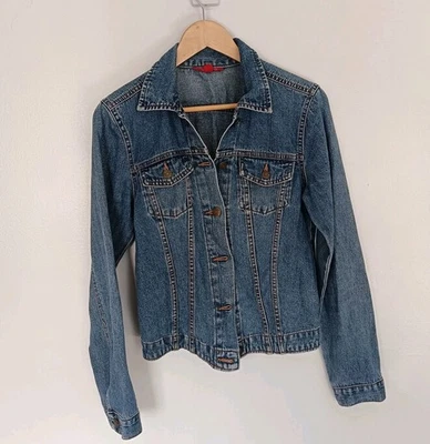 Laura Ashley Denim Jacket Mid Wash UK 10 Mid Wash Blue Made in UK Vintage — 第 1/4 张图片