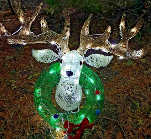 60 Guirnalda de Navidad Iluminada LED 3D Cabeza de Reno 36' Patio Interior-Exterior - Imagen 1 de 7