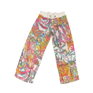 Lilly Pulitzer Scuba To Cuba Little Beach Pants Linen Girls M (6-7) - Picture 1 of 8