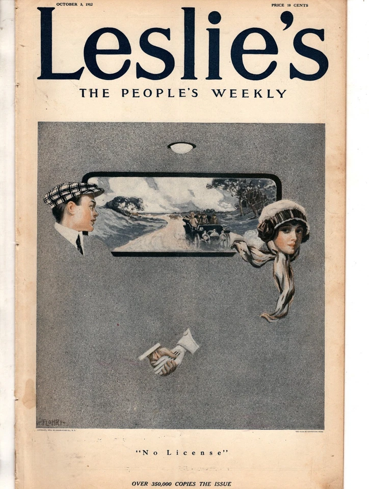 1912 Leslie's October 3 - Fadeaway. Loan sharks; Osage Indians, Mormon girls - Image 1 of 1
