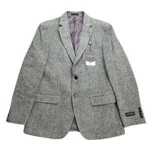 NWT Lauren Ralph Lauren Classic-Fit Wool Suit 42R Jacket Black/White Herringbone - Picture 1 of 7