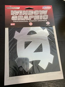 Gráfico de ventana de la Universidad de Carolina del Norte - Calcomanía de vinilo cromada plateada 4" x 5" - Imagen 1 de 4