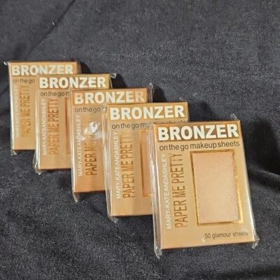 Mary-Kate & Ashley Paper Me Pretty BRONZER Makeup Sheets Glamour 50pc x 5 pk Lot - Image 1 of 4