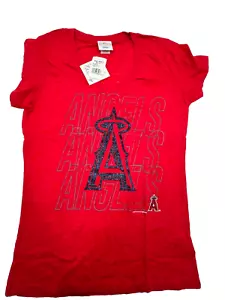 MLB Los Angeles Angels Women's Short Sleeve T-shirt Size Large Burnout Graphic - Picture 1 of 1