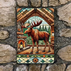 Moose Metal Wall Sign 8x12", Rustic Wall Decor for Cabins and Lodge - Picture 1 of 3