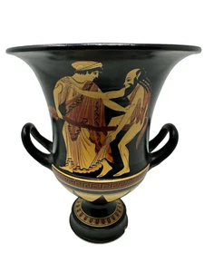 Symposium Krater Musician Female Satyr Ancient Greek Roman Pottery Vase Art - Picture 1 of 3