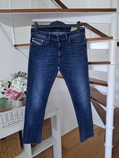 Diesel Mens W31 L32 Blue Denim Jeans, Slim Skinny, Thavar XP, Zip And Button