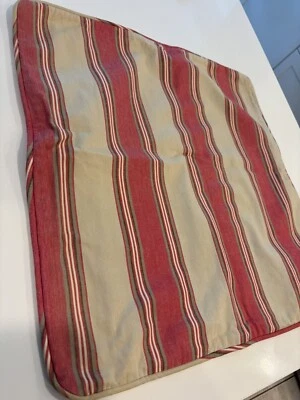 Pottery Barn "Red & Khaki Striped" 20x20 Pillow Cover - Image 1 of 4