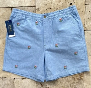 Polo Ralph Lauren Shorts Mens XXL w/ Embroidered Allover Flamingos 6" $125 NWT - Picture 1 of 7