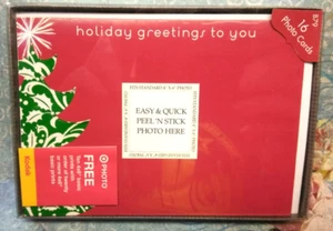 Holiday Greetings To You - 16 Cards With Envelopes For 4x6 Photos - Peel N Stick - Picture 1 of 7