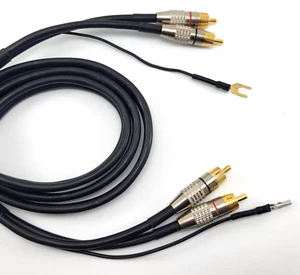 Technics SL 10, SL 15 RCA phono con massa ricambio cavo audio + terra giradischi - Imagen 1 de 12