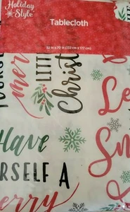 NUEVO MANTEL TRASERO DE VINILO FRANELA BLANCO ESTILO NAVIDEÑO Ten a Feliz Navidad - Imagen 1 de 2