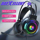 Wired Headset with LED Noise Cancelling Mic ear Gaming Headphone for PC Laptop