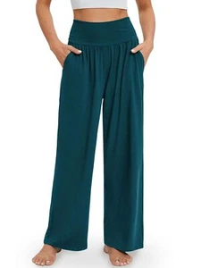 Wide Leg Yoga Pants for Women Casual Loose Cozy Sweatpants High Waisted Loung... - Picture 1 of 6