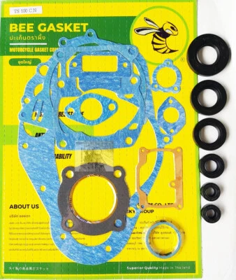 FOR Suzuki 1978-1981 TS100 C/N/T/X/ER DS100 Gasket Set + Engine Oil Seal Kit New - Image 1 of 2