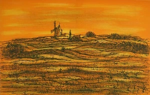 1966 Lithograph by Jean Carzou "Le Moulin de Daudet" (Provence, France) - Picture 1 of 5