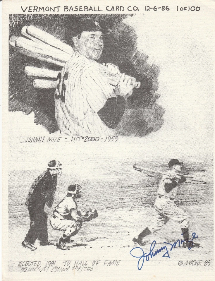 Auotgraphed Johnny Mize photo HOF - Image 1 of 1