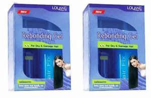 2x LOLANE Set Kit Straight Off Rebonding Gel For Dry and Damage Hair Easy to use