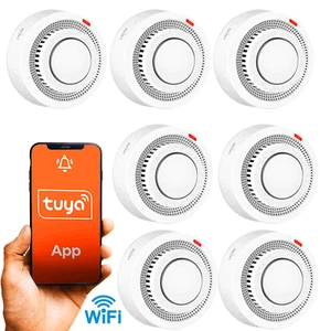 10 Year Life Tuya WIFI Smart Sensor with Battery Smoke Warming Detector 1-10pack - Picture 1 of 13