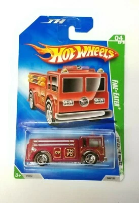 Hot Wheels 2009 Treasure Hunts FIRE-EATER Red Fire Truck #4/12 #46/190 NOC    C5 - Image 1 of 2